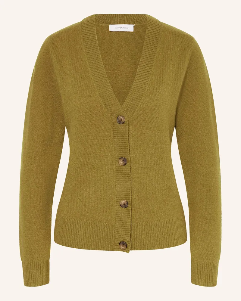 Darling Harbour Strickjacke aus Cashmere Lodengrün
