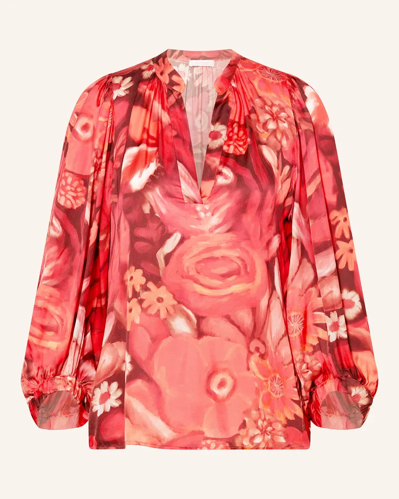 Rich&Royal Satinbluse mit Rüschen Rot