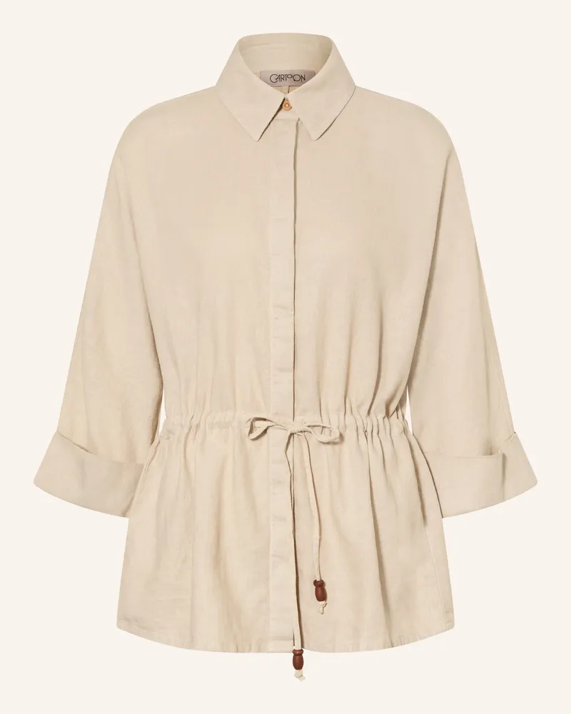 Cartoon Overjacket Mit Leinen beige Beige