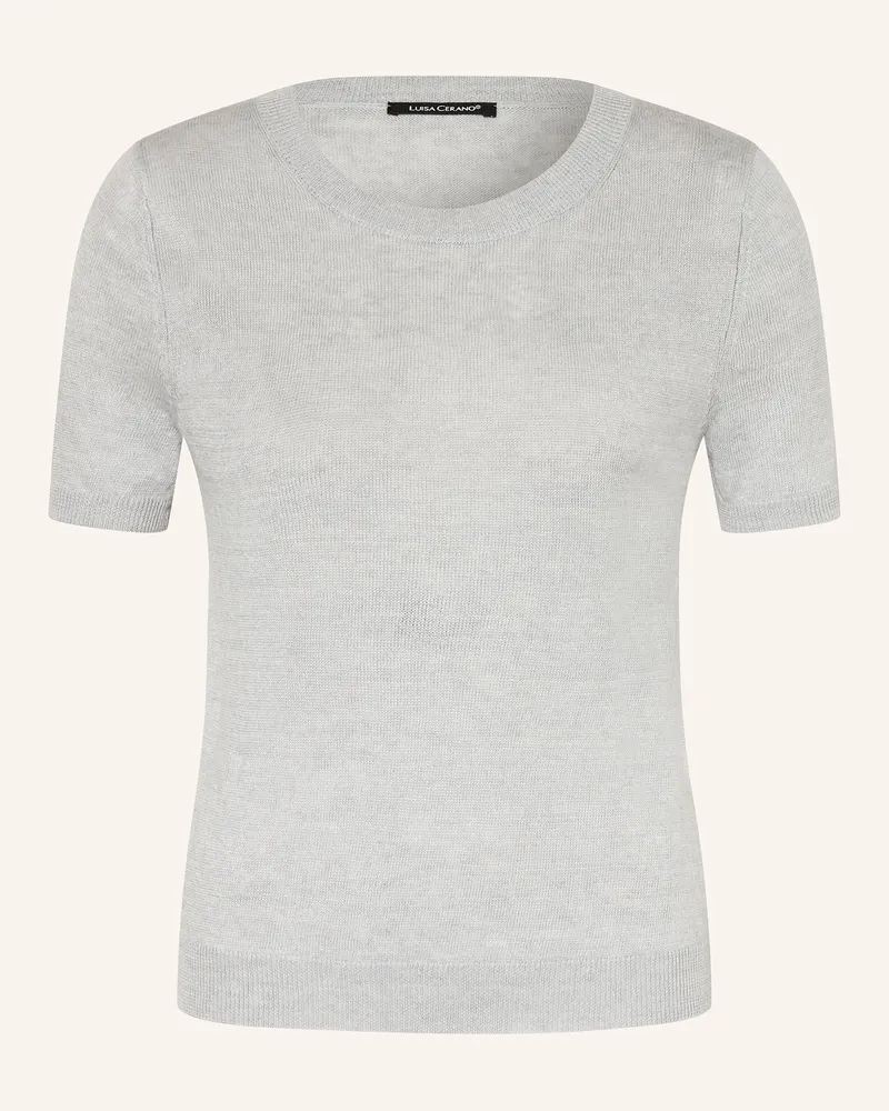Luisa Cerano Strickshirt aus Leinen Hellgrau
