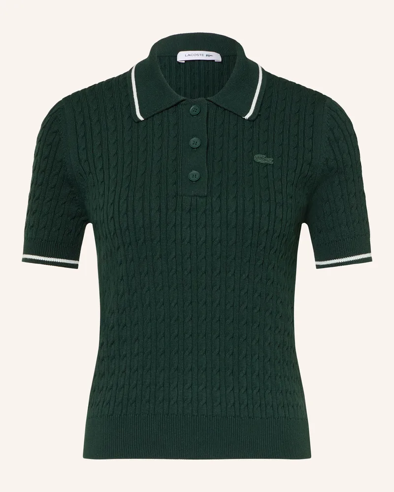 Lacoste Strick-Poloshirt gruen Dunkelgrün