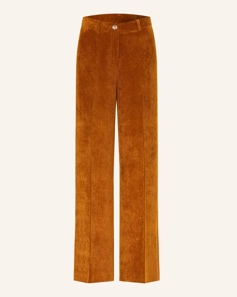 More & More Marlenehose Aus Cord braun Cognac