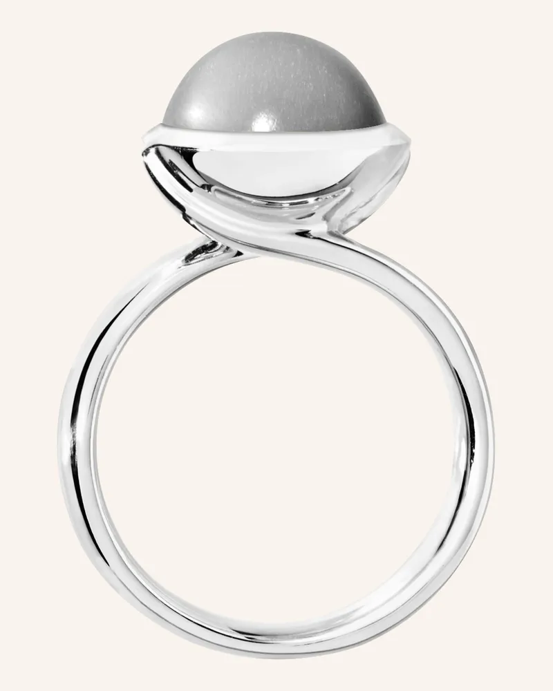 TAMARA COMOLLI Ring Ring Bouton Large Moonstone Grey Aus 18k Weißgold Mit Grauer Mondstein silber Weissgold