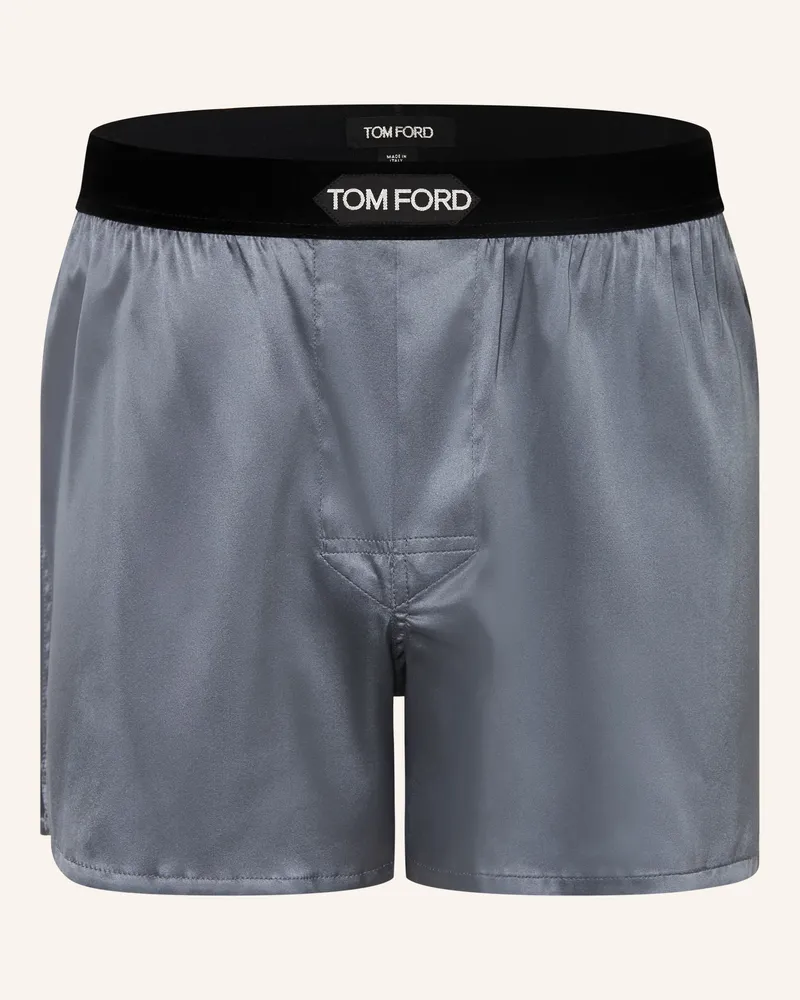 Tom Ford Boxershorts Aus Seide grau Dunkelgrau