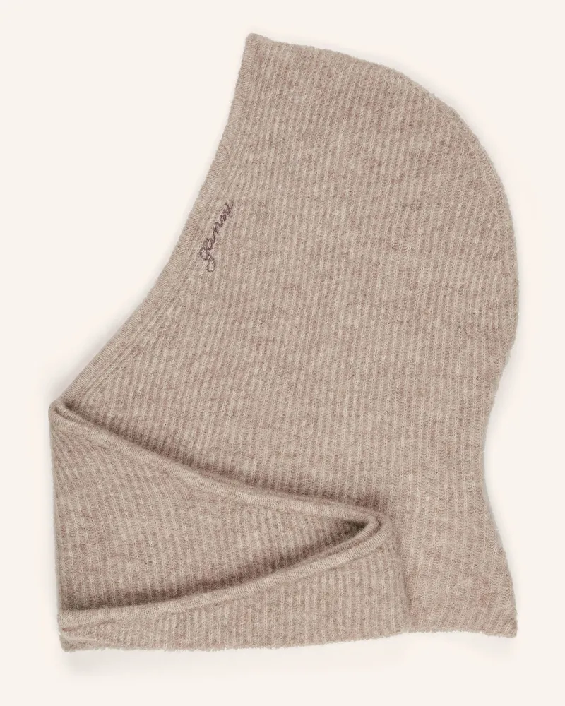 Ganni Mütze mit Alpaka Beige