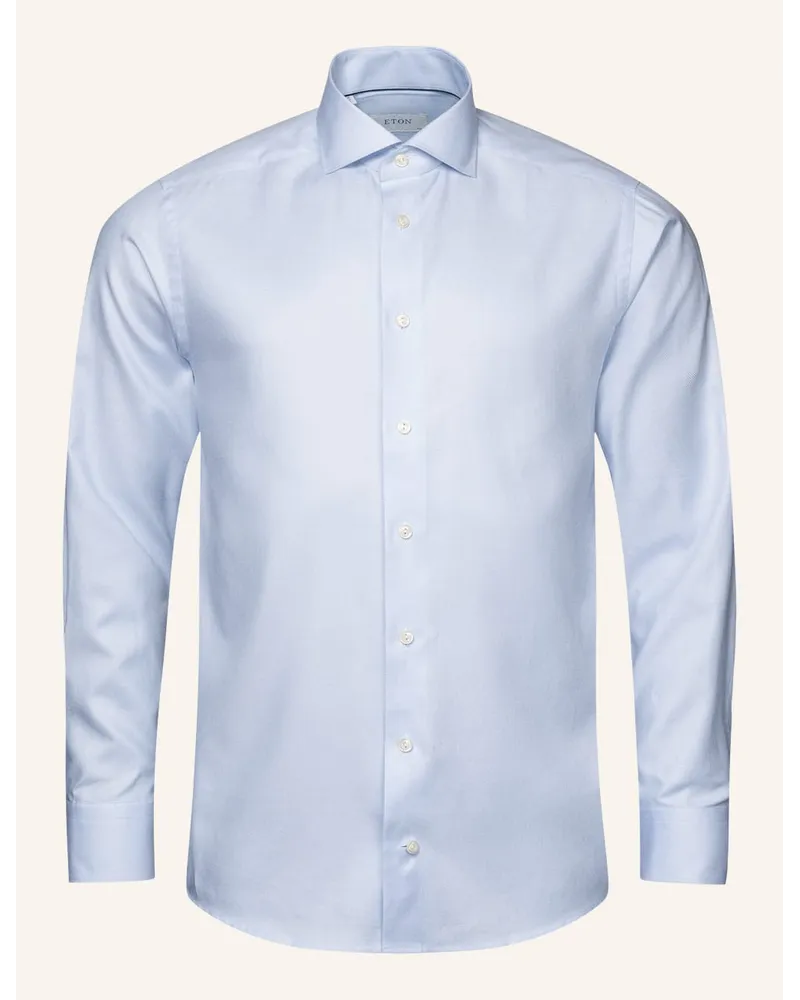 Eton Slim fit Twill-Hemd Blau