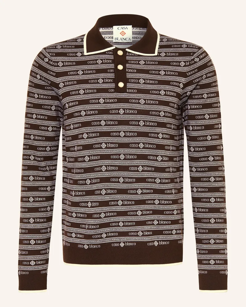 Casablanca Paris Strick-Poloshirt braun Dunkelbraun