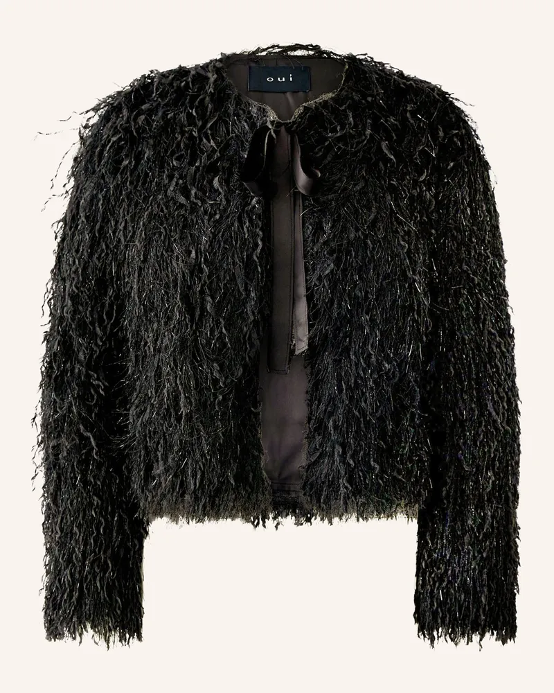 Oui  Kastenjacke Schwarz