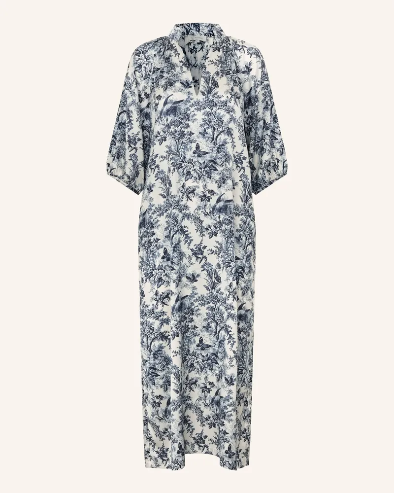 Kudibal Seidenkleid Sabrinadea Mit 3/4-Arm weiss Dunkelblau