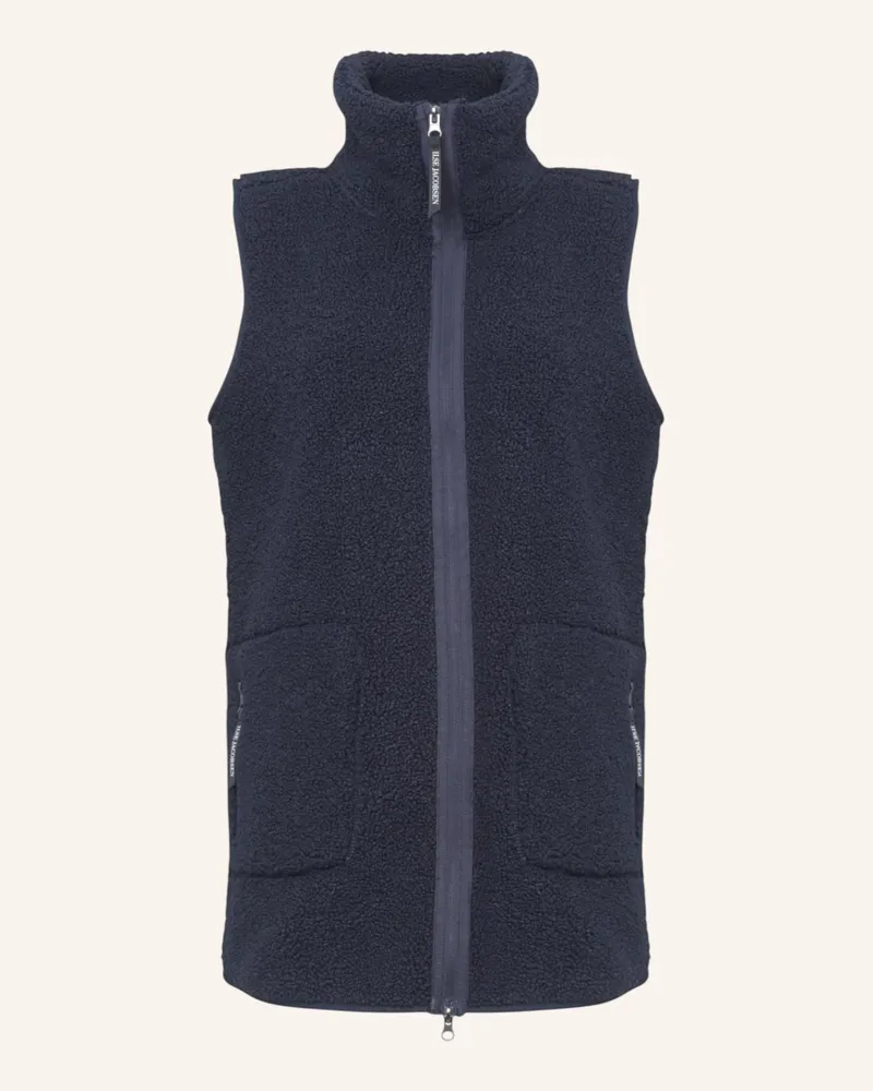 Ilse Jacobsen Longweste bondedpile02 blau Dunkelblau