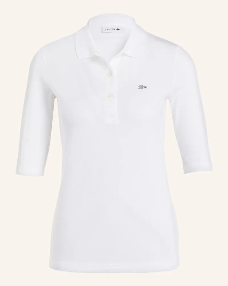 Lacoste Piqué-Poloshirt mit 3/4-Arm Weiss