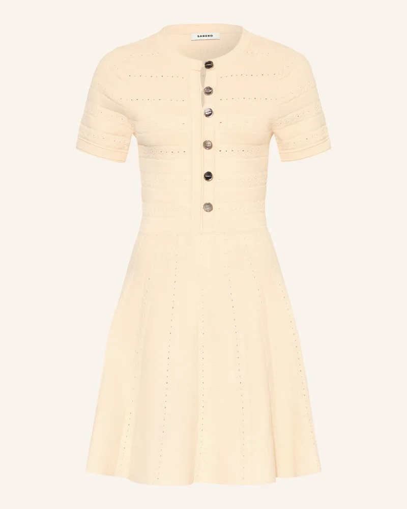 Sandro Strickkleid gelb Creme