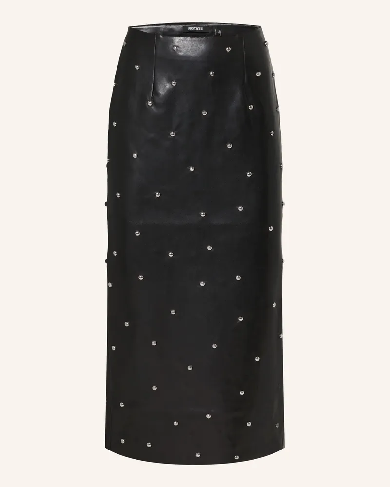 ROTATE Birger Christensen Rock In Lederoptik Mit Nieten schwarz Schwarz