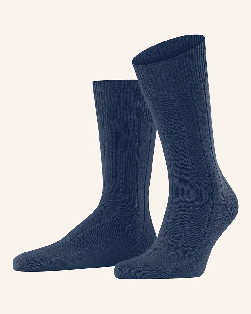 Falke Strümpfe LHASA RIB mit Merinowolle Blau