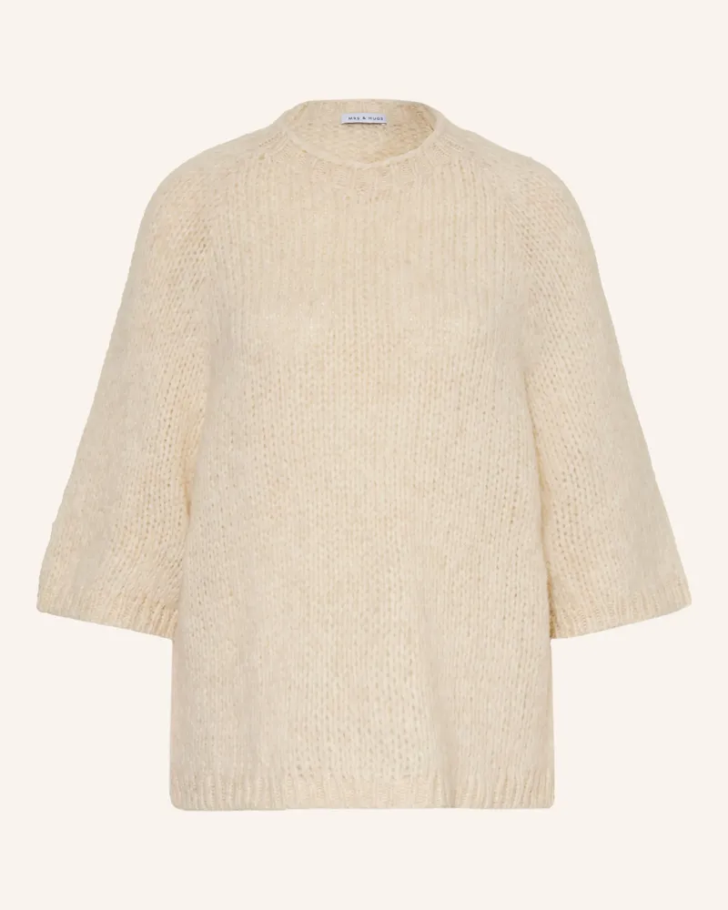 Mrs & HUGS Pullover Mit 3/4-Arm weiss Creme