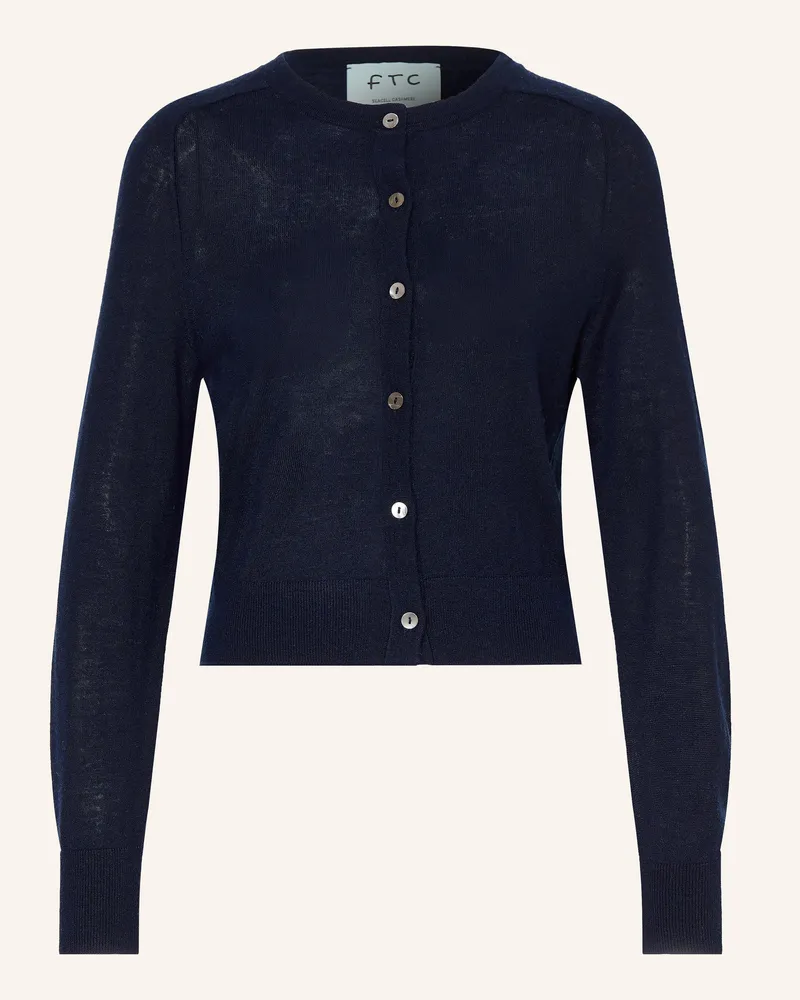 FTC Cashmere Strickjacke Mit Cashmere blau Dunkelblau