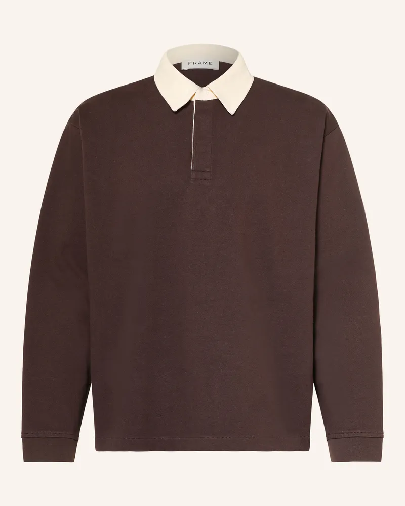 Frame Denim Rugbyshirt braun Dunkelbraun