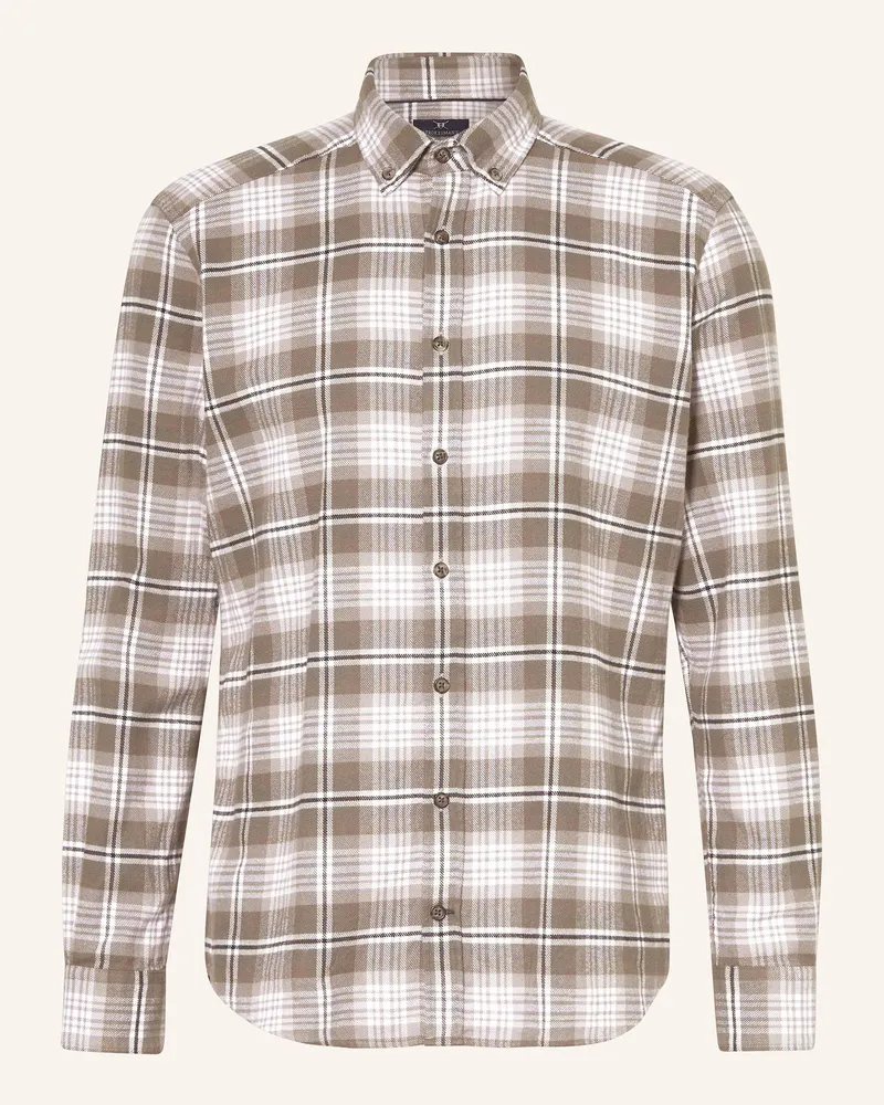 Strokesman's Flanellhemd Regular Fit Grau