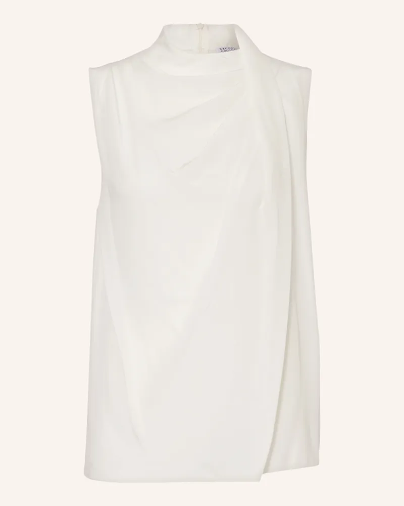 Brunello Cucinelli Blusentop aus Seide Weiss