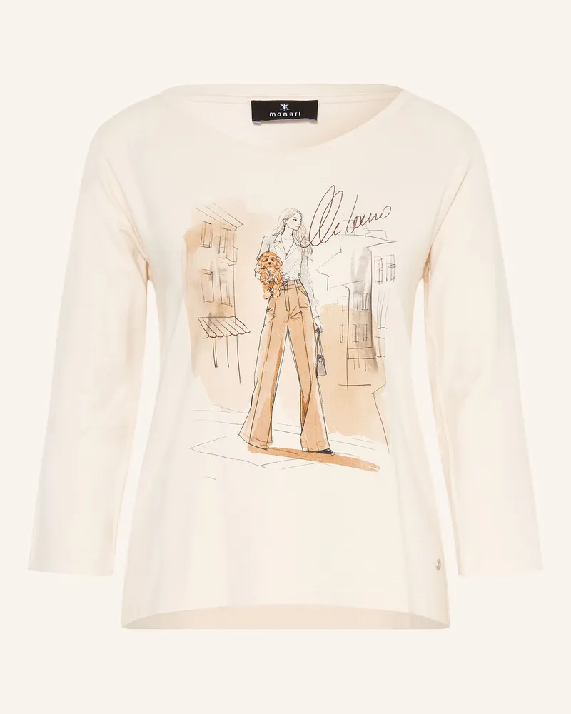 monari Shirt Mit 3/4-Arm Und Schmucksteinen weiss Ecru