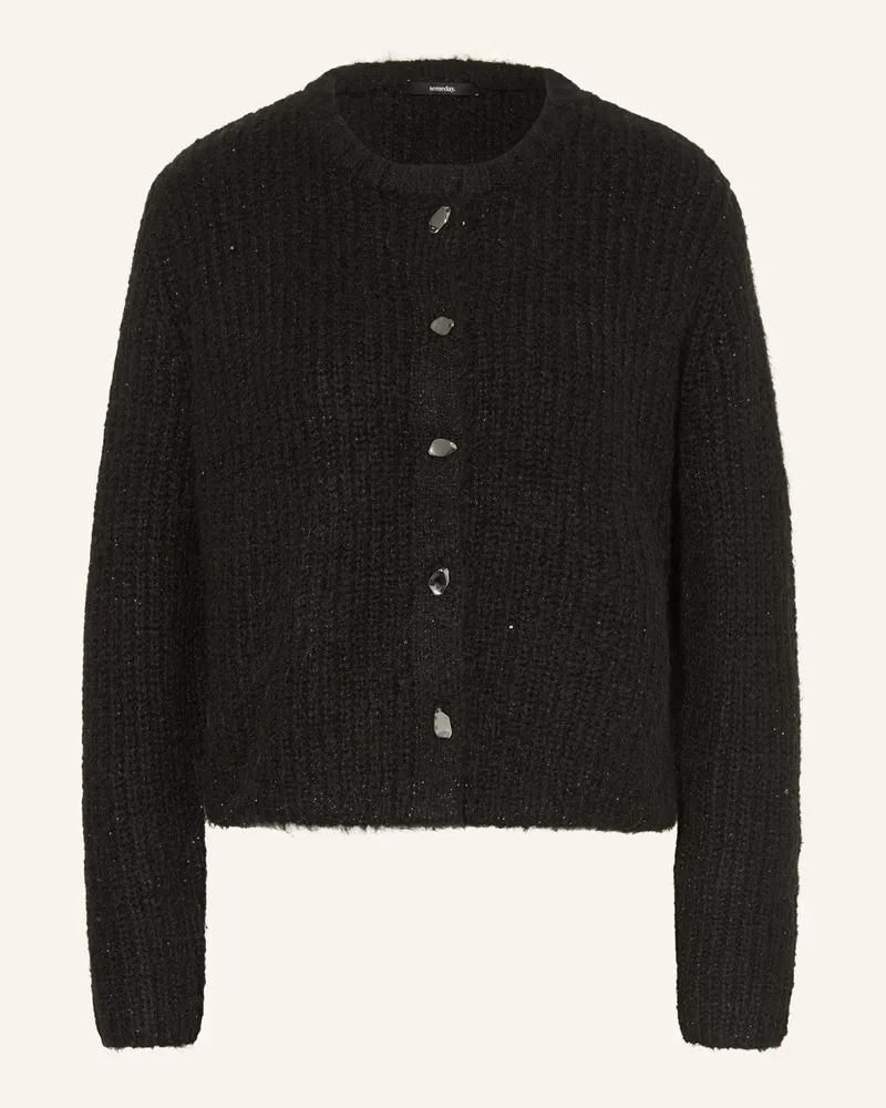 someday. Strickjacke TIAH mit Glitzergarn Schwarz
