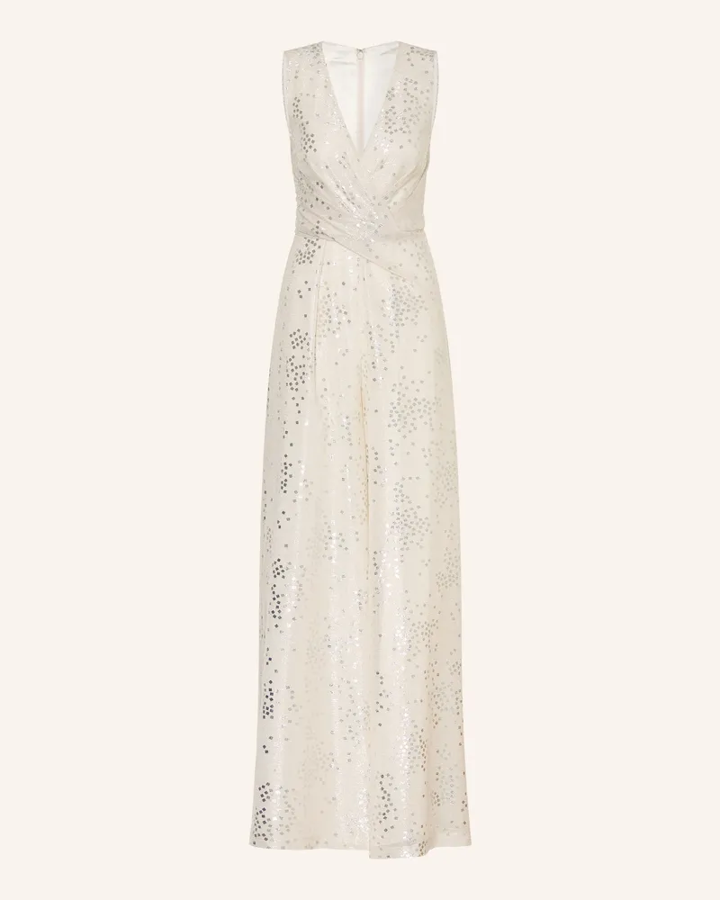 Talbot Runhof Jumpsuit Mit Glitzergarn weiss Creme