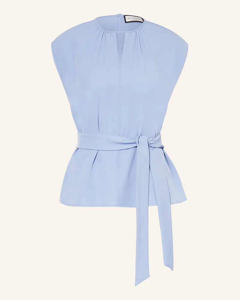 SEM PER LEI Blusentop mit Rüschen Hellblau