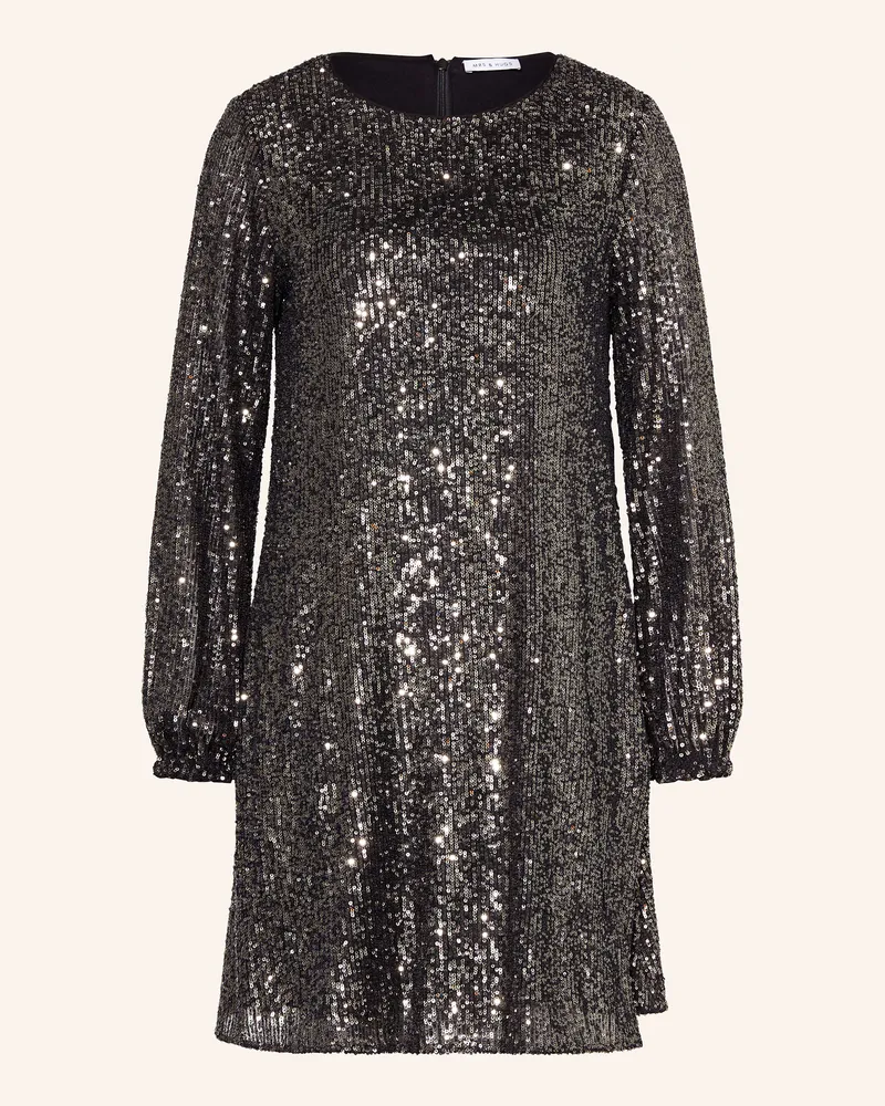 Mrs & HUGS Cocktailkleid Mit Pailletten silber Dunkelgrau