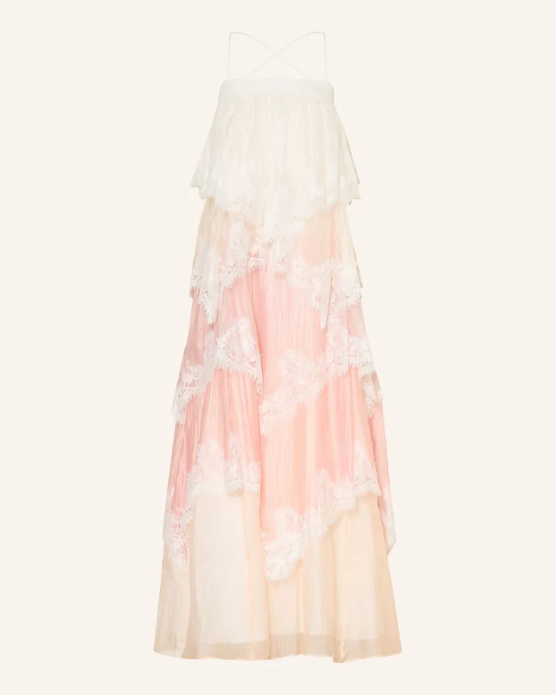 Aje. Kleid Ophelia Mit Spitze pink Weiss