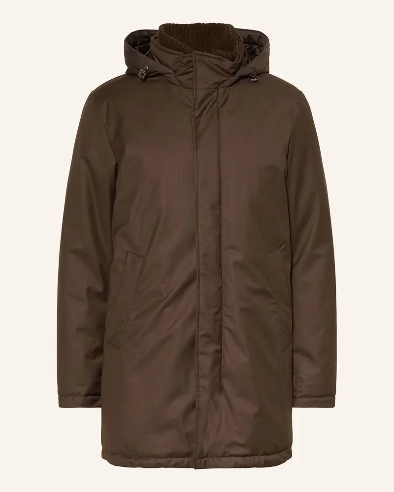 Herno Daunenparka Mit Abnehmbarer Kapuze braun Dunkelbraun
