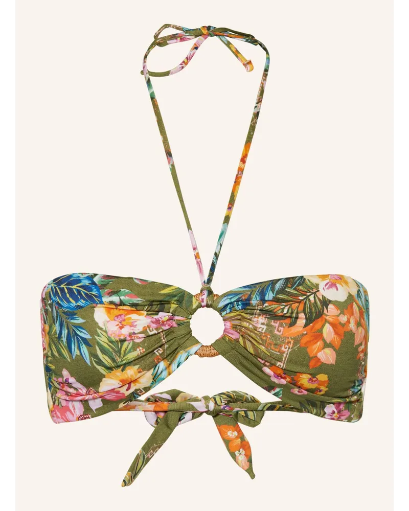 watercult Bandeau-Bikini-Top SUNSET FLORALS Gruen