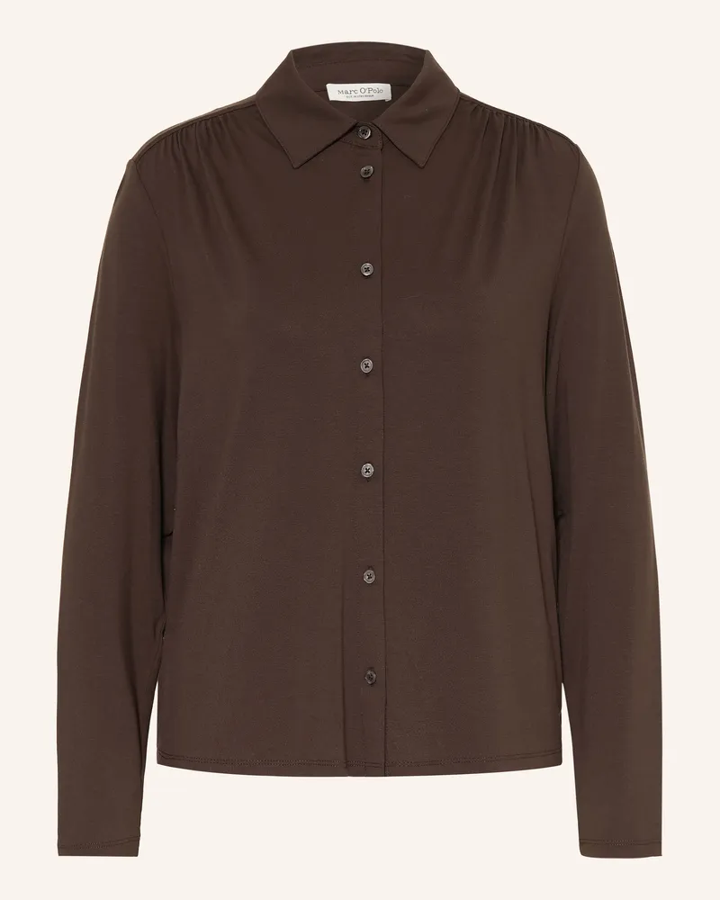 Marc O'Polo Hemdbluse Aus Jersey braun Dunkelbraun