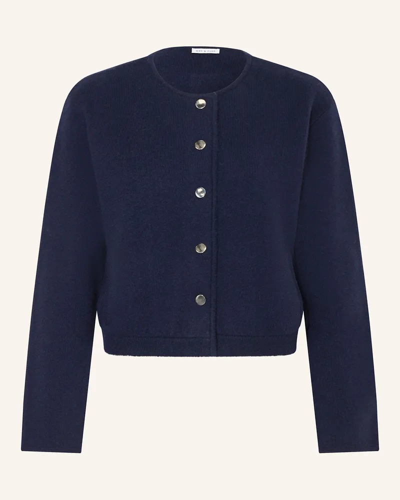 Mrs & HUGS Strickjacke Mit Cashmere blau Dunkelblau