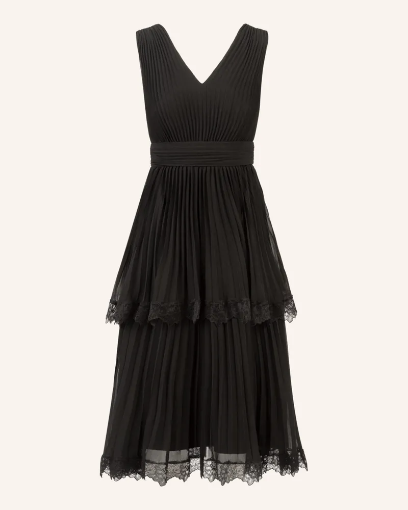 Apart Plisseekleid Schwarz