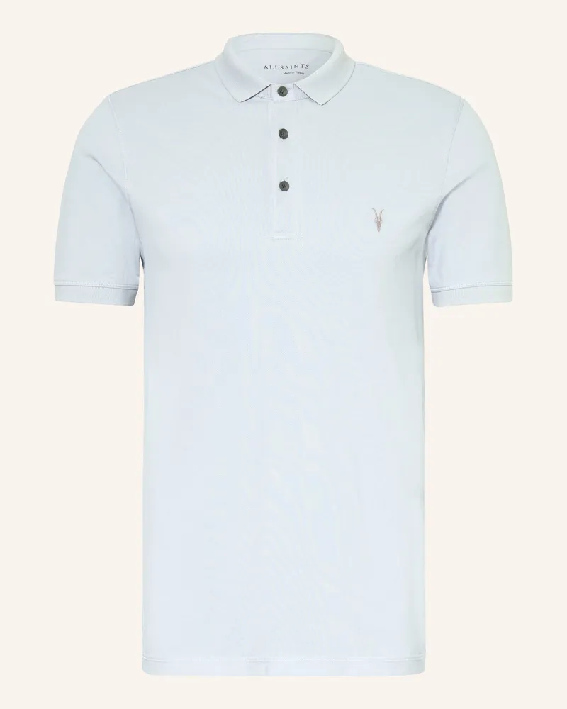 AllSaints Piqué-Poloshirt REFORM Slim Fit Hellblau