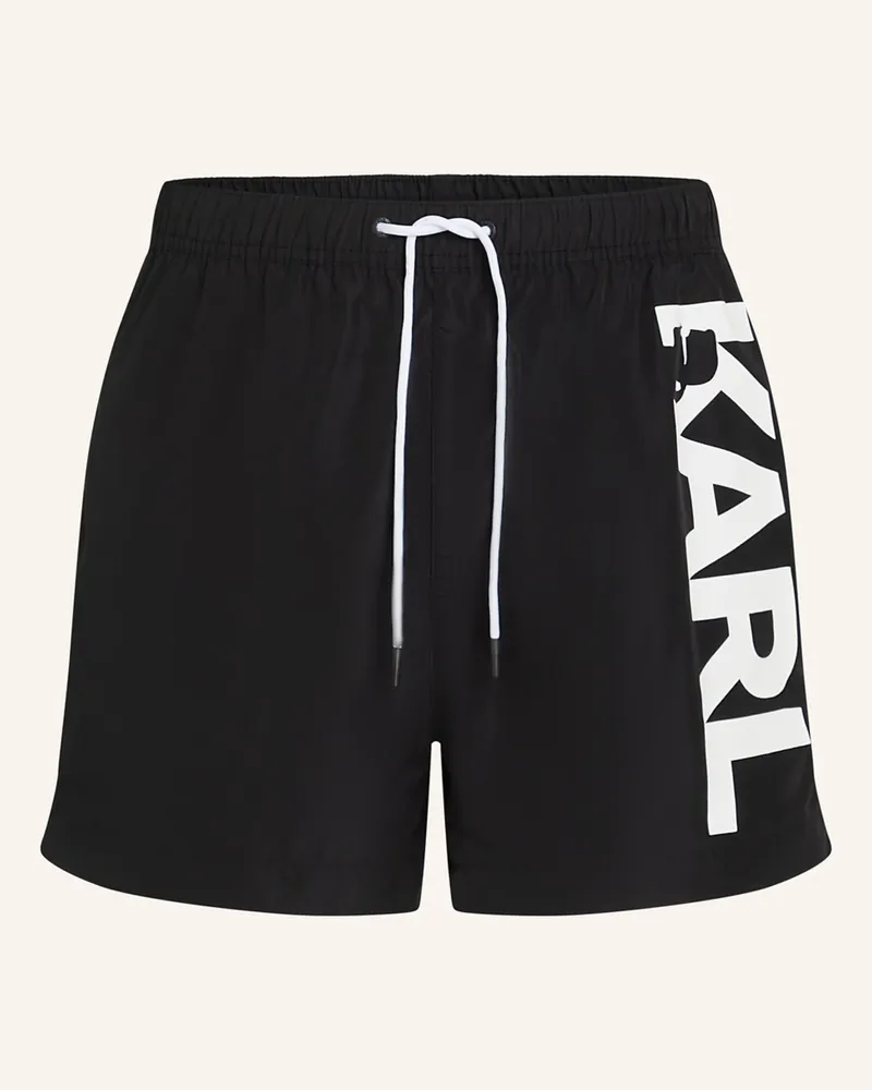 Karl Lagerfeld Badeshorts schwarz Schwarz