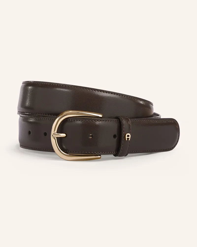 Aigner Ledergürtel braun Dunkelbraun