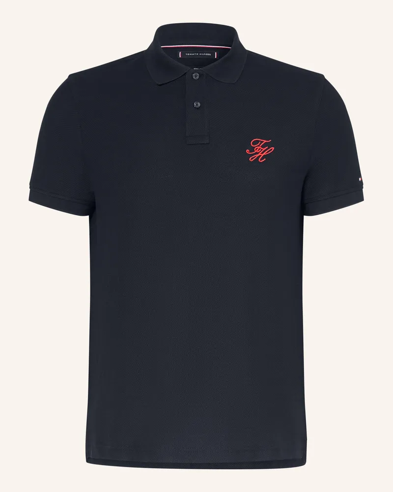 Tommy Hilfiger Piqué-Poloshirt Regular Fit blau Dunkelblau