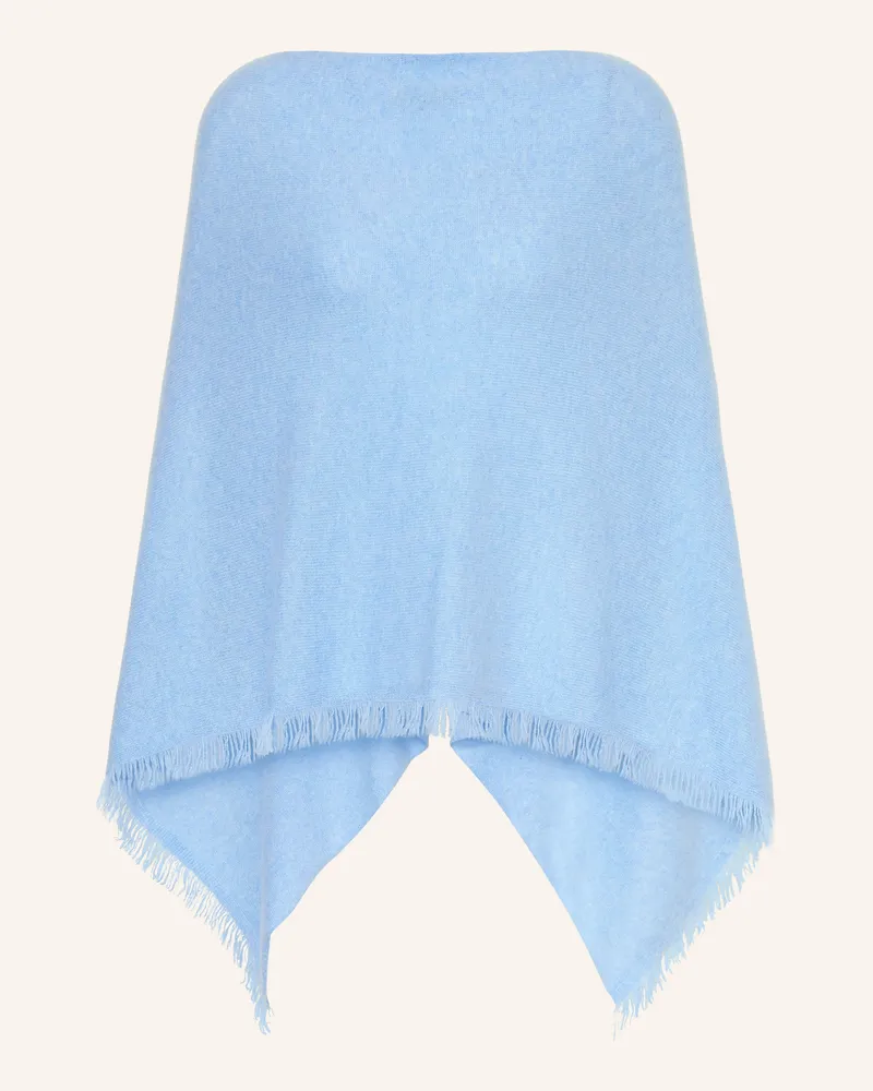 Repeat Cashmere-Poncho Hellblau