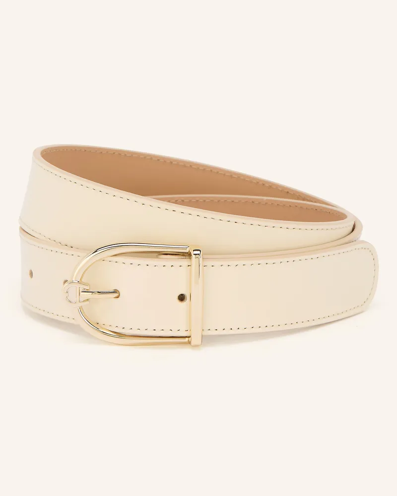 Aigner Ledergürtel Creme