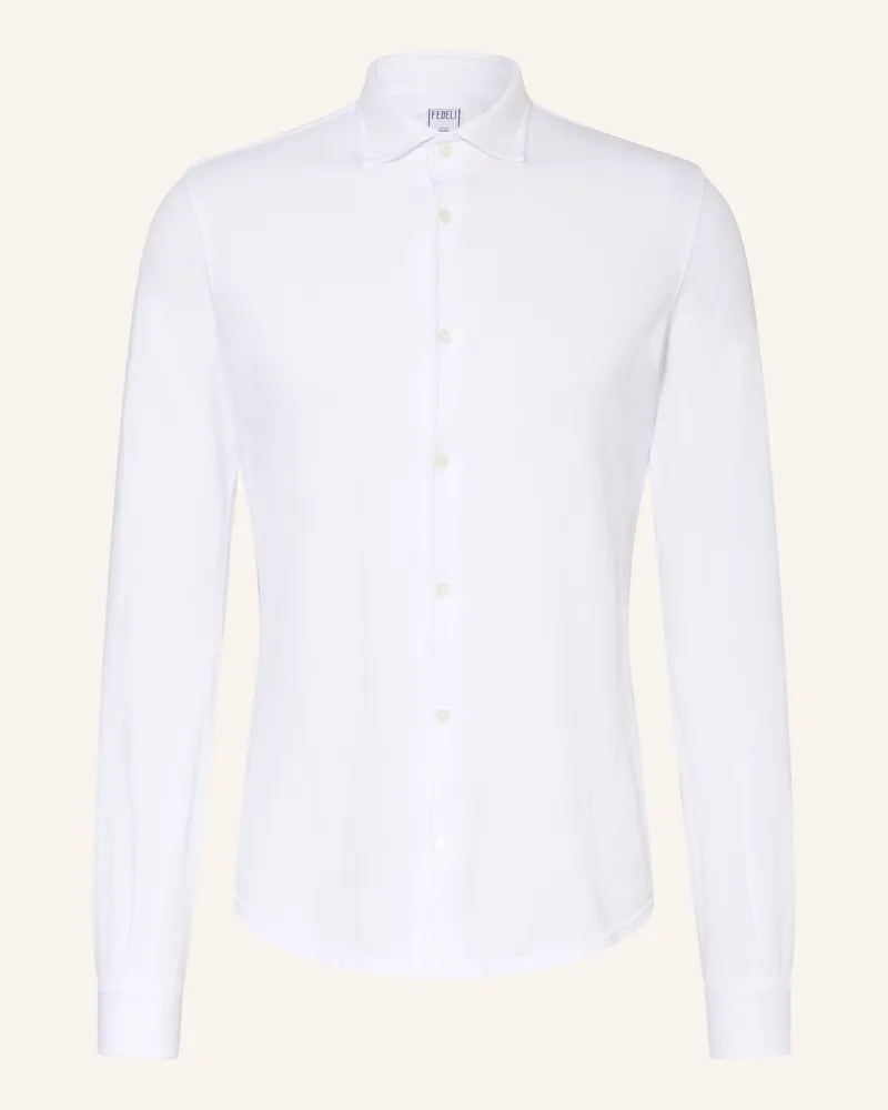 Fedeli Piqué-Hemd STELVE Slim Fit Weiss