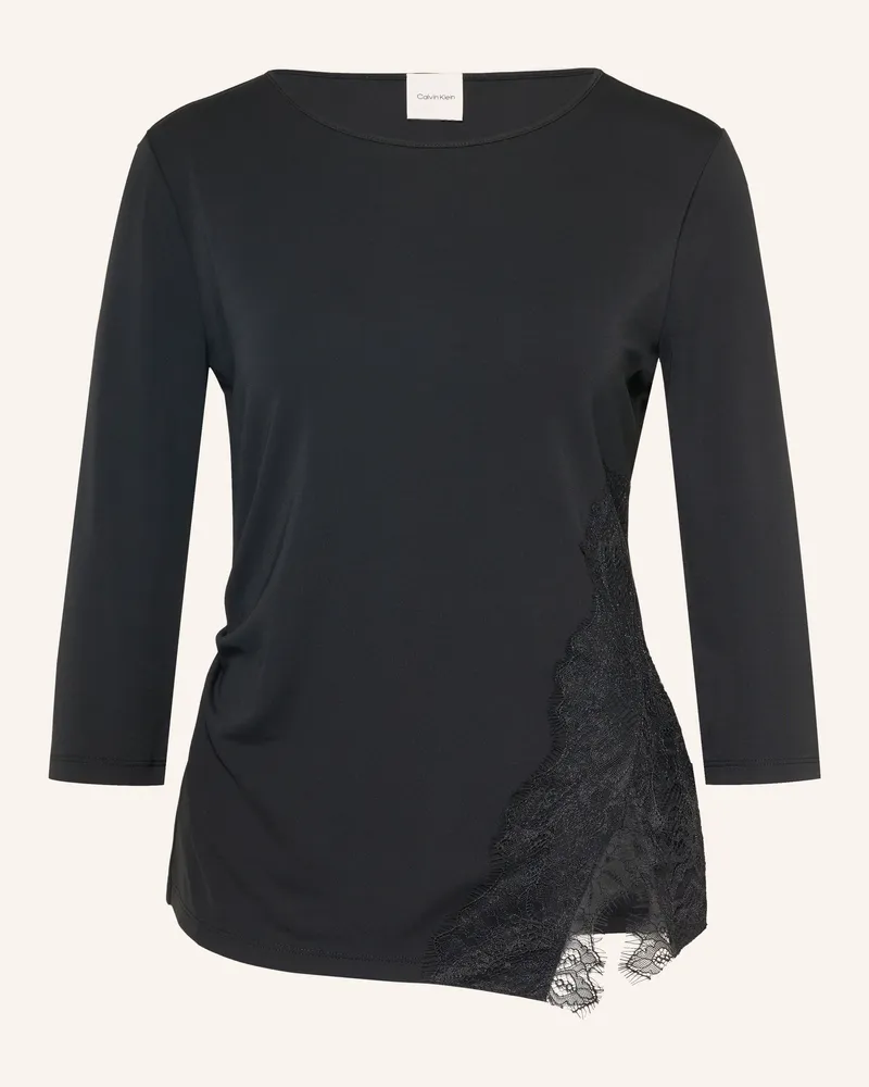 Calvin Klein Shirt Mit 3/4-Arm Und Spitze schwarz Schwarz