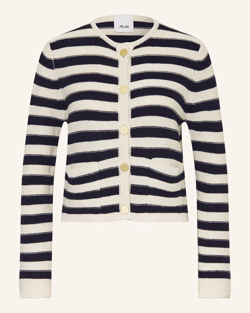 ALLUDE Strickjacke mit Cashmere Weiss