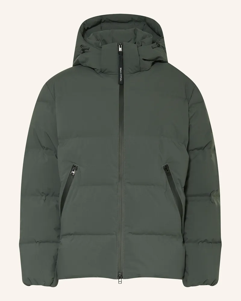 Marc O'Polo Daunenjacke mit abnehmbarer Kapuze Dunkelgrün