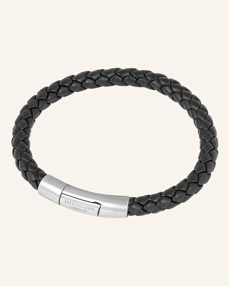 Tateossian Armband Charles Click Pelle schwarz Schwarz