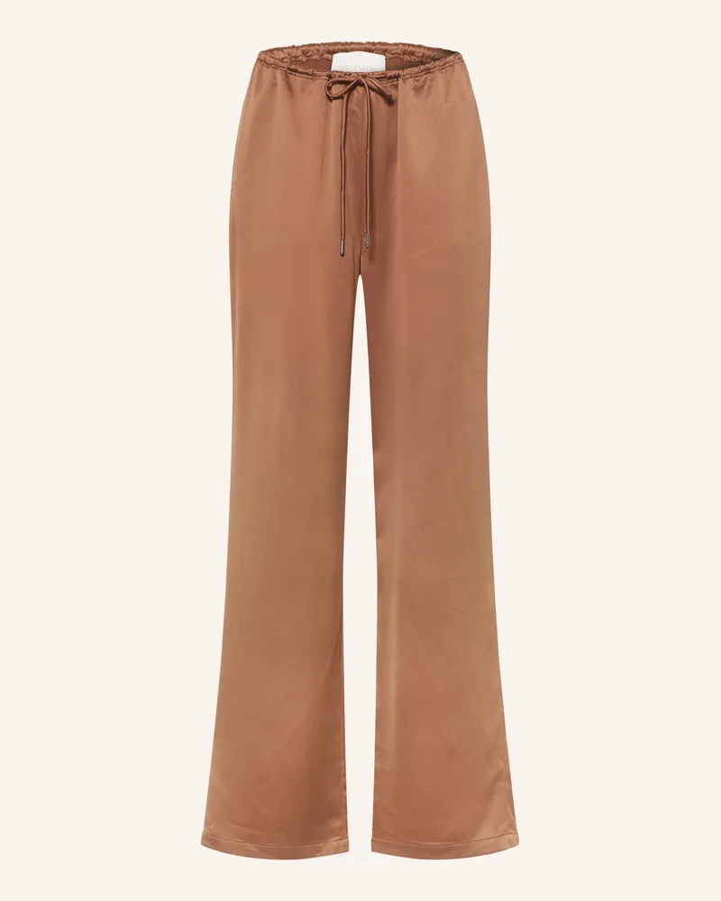 Juvia Marlenehose Florens Aus Satin braun Braun