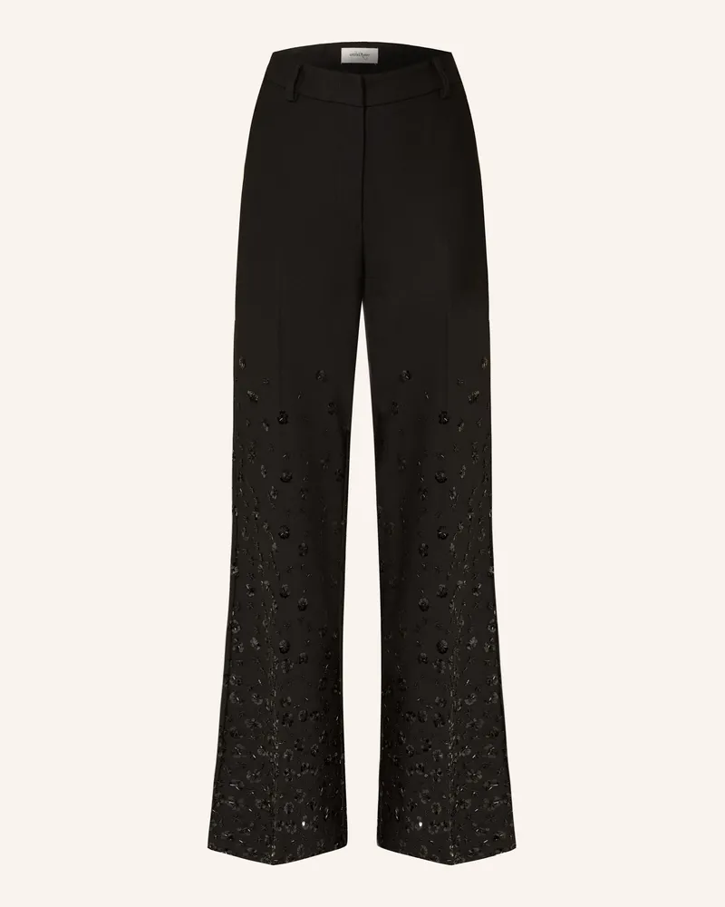ottod’Ame Marlenehose mit Schmucksteinen Schwarz