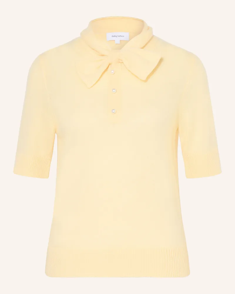 Darling Harbour Strickshirt Mit Cashmere Und Schluppe gelb Vanilla