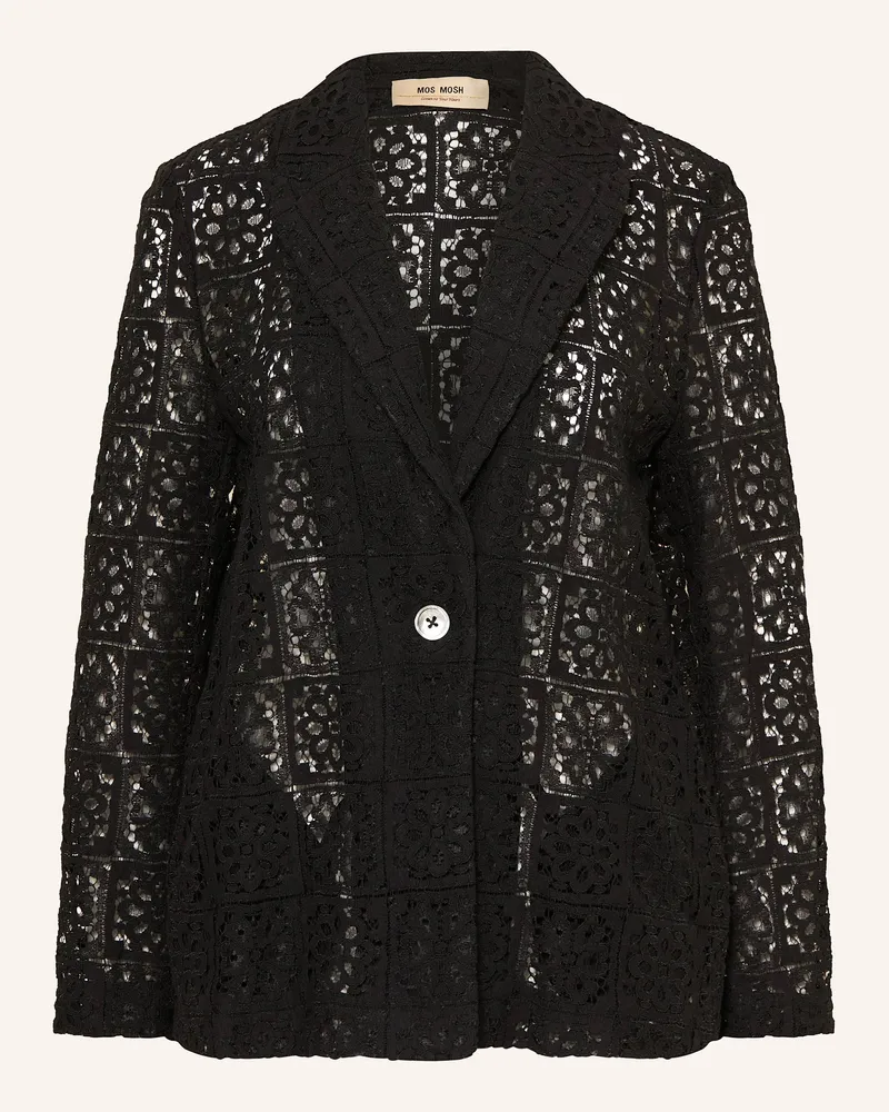 Mos Mosh Blazer MMMALIET aus Lochspitze Schwarz