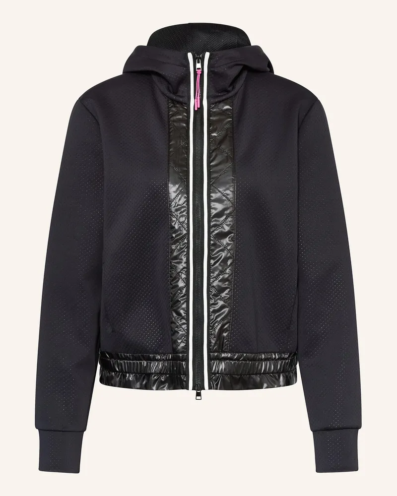 Marc Cain Sweatjacke im Materialmix Schwarz